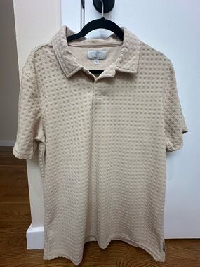 Ocean Current Beige Textured Polo Shirt